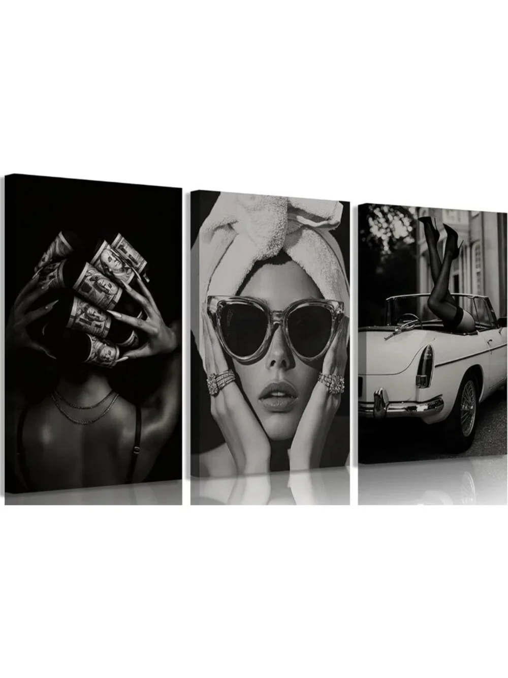 Stylish Black & White Canvas Wall Art | Modern Luxury Posters for Home Decor